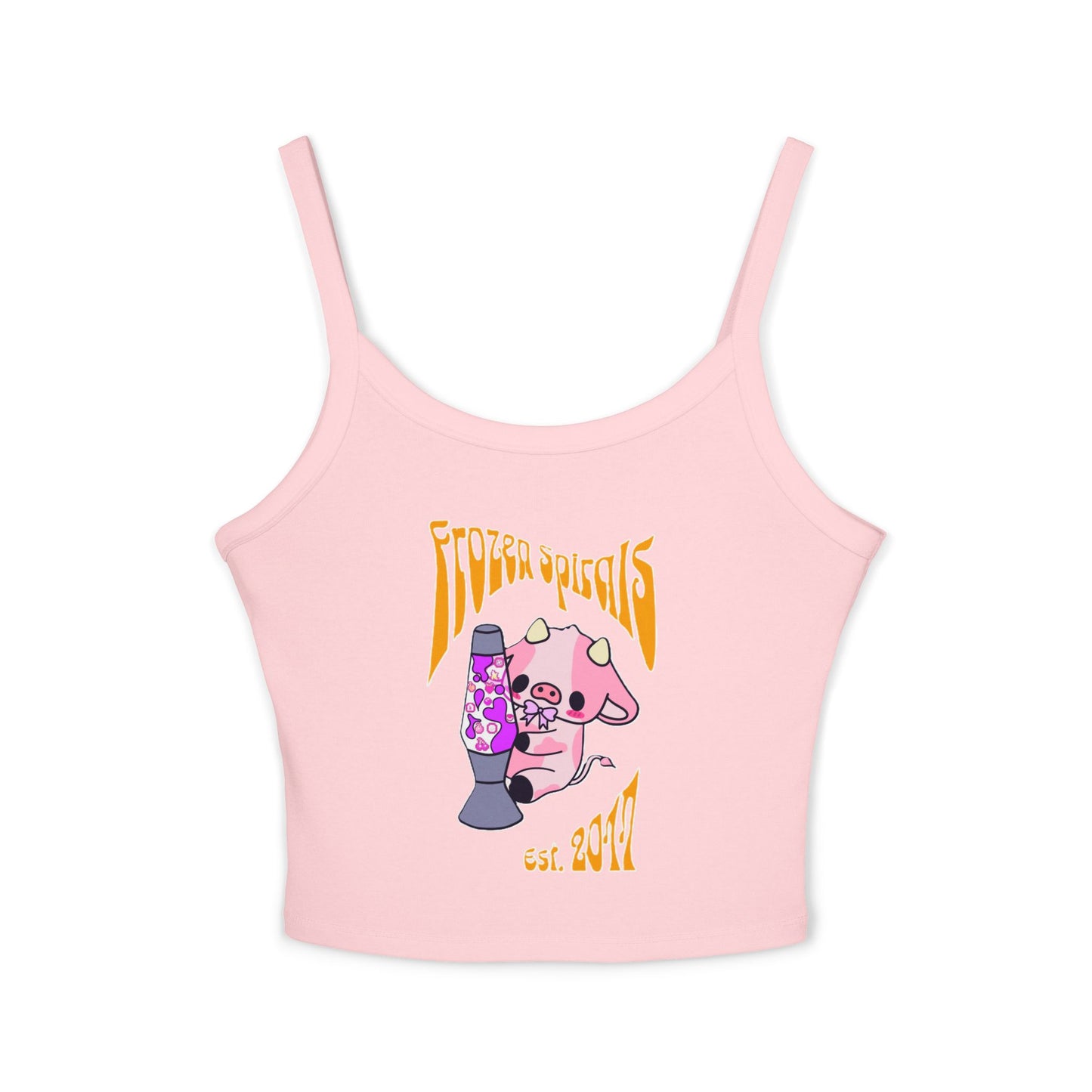 Pink fitted tank top with established 2017.