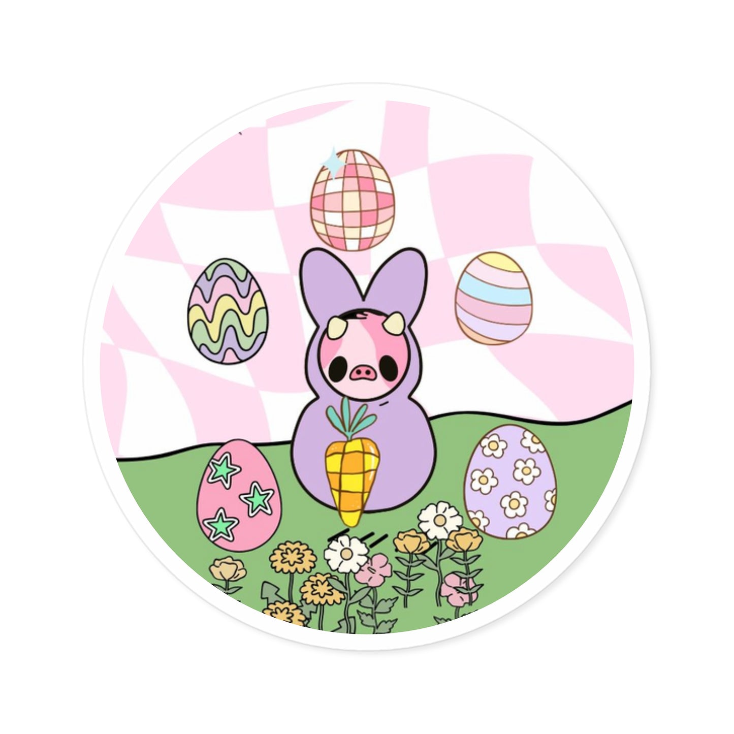 Peeprice- Moorice dressed as a Peep stickers - Indoor/Outdoor